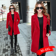 Load image into Gallery viewer, Autumn Winter Jacket Women Overcoat Wool Coat