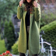 Load image into Gallery viewer, Autumn Button Women Cardigan Coat Solid Hooded