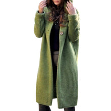 Load image into Gallery viewer, Autumn Button Women Cardigan Coat Solid Hooded