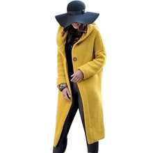 Load image into Gallery viewer, Autumn Button Women Cardigan Coat Solid Hooded