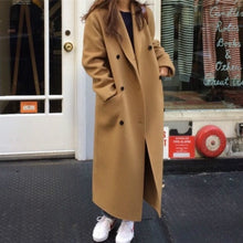 Load image into Gallery viewer, Autumn Winter Double Breasted Long Wool Coat
